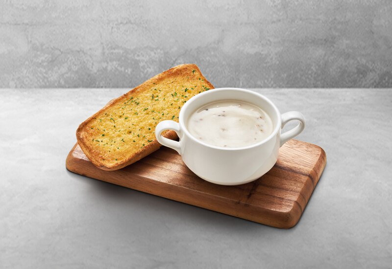 Mushroom Soup & Garlic Bread